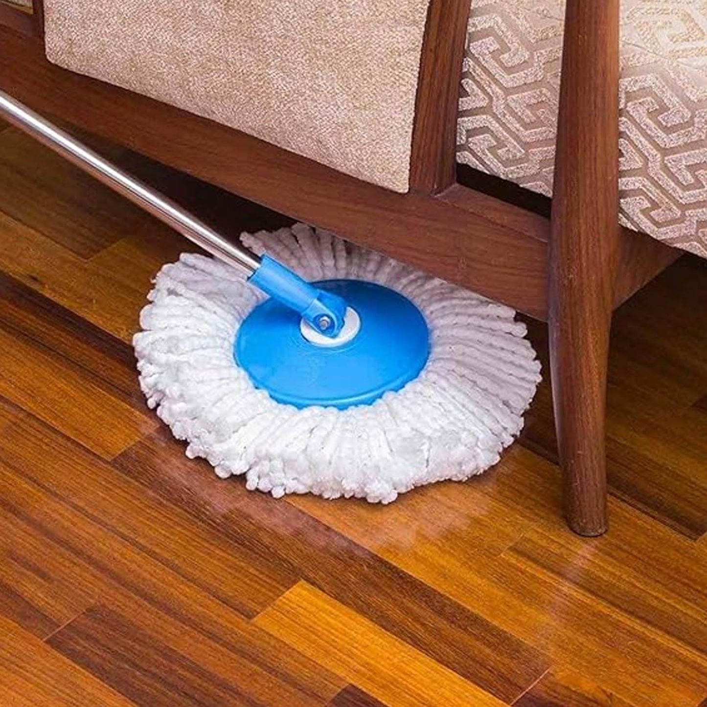 360° Spin Mop with Super Absorbent Microfiber Heads (1 Set)