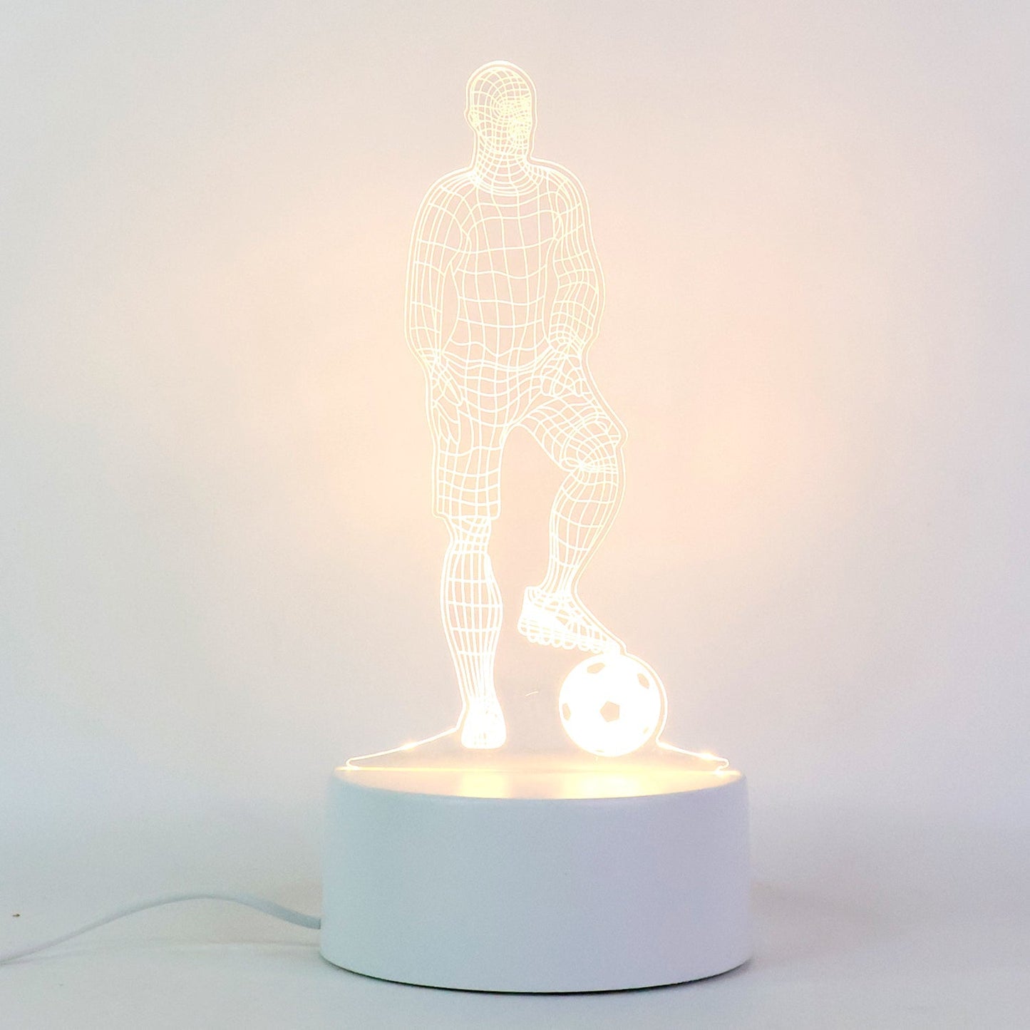 3D Illusion LED Night Lamp with Football Player Design